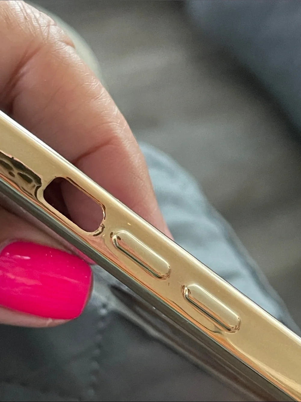 Apple Gold Glitter Phone Case with Ring Grip 'Love' New No Tags